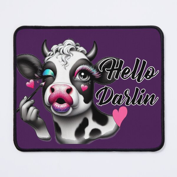 Item preview, Hello Darlin - Pink Lips & Lashes Cow  designed and sold by binspired2shop.