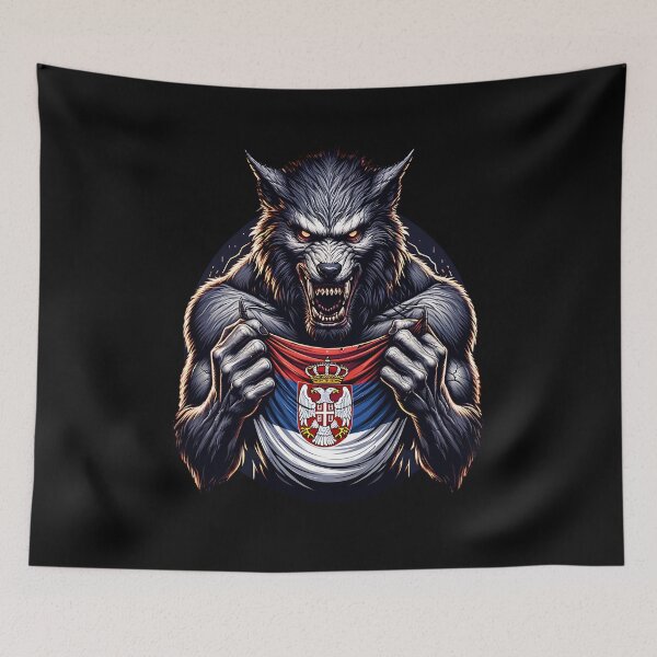 Item preview, Werewolf with Serbian flag designed and sold by ReneMM.