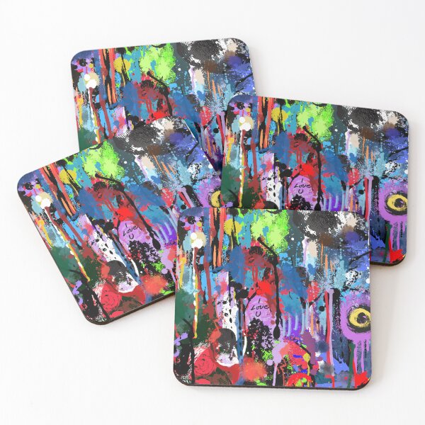 Item preview, I Love U, Vibrant Abstract Expression of Chaotic Emotion❤️ designed and sold by Art With Impact – Statement Art & Apparel for Deep Thinkers.