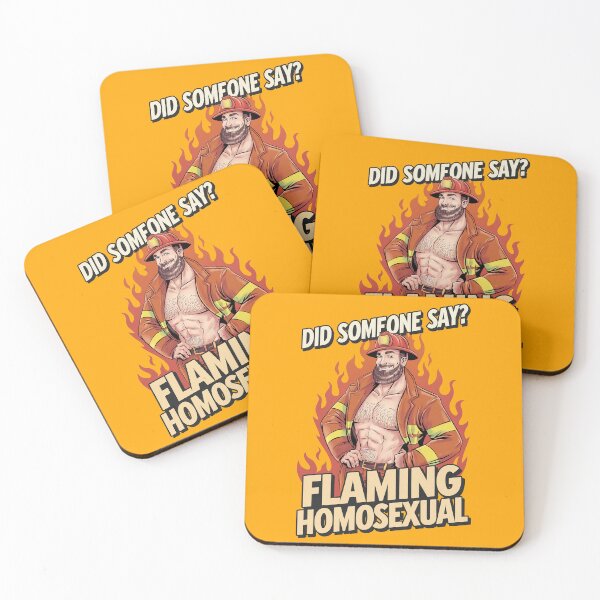 Item preview, Flaming Homo | Vintage Illustration | Gay Fire Fighter designed and sold by Mattk270.