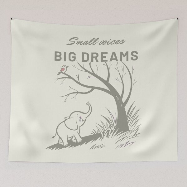 Item preview, Small Voices, Big Dreams: Elephant & Bird Whimsical Art designed and sold by GOATMATCH.