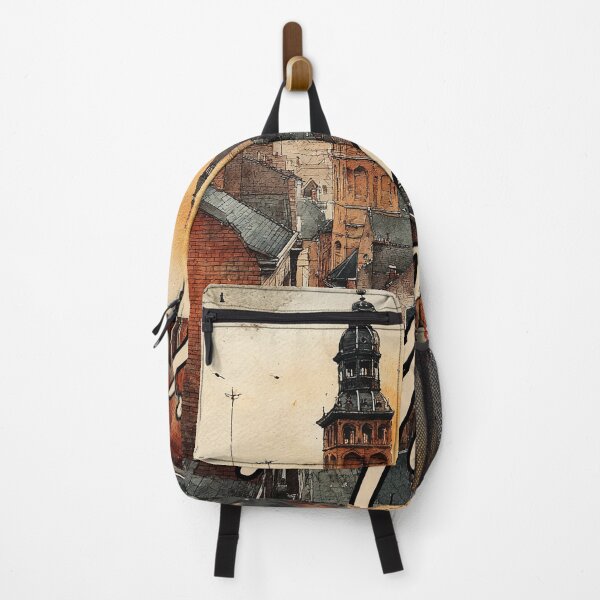 Item preview, Mons Skyline Art Print – Historic Tower Cityscape designed and sold by TuncGK.