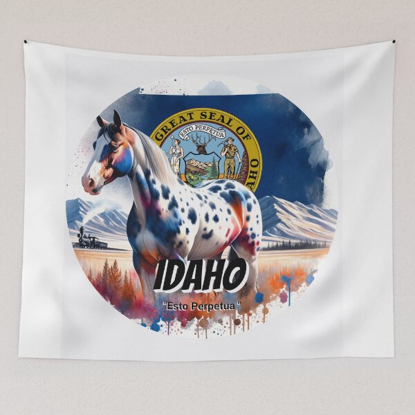 Artikelvorschau, Idaho – Appaloosa-Pferd | Aquarellkunst des Staatstiers entworfen und verkauft von MTeesGA.
