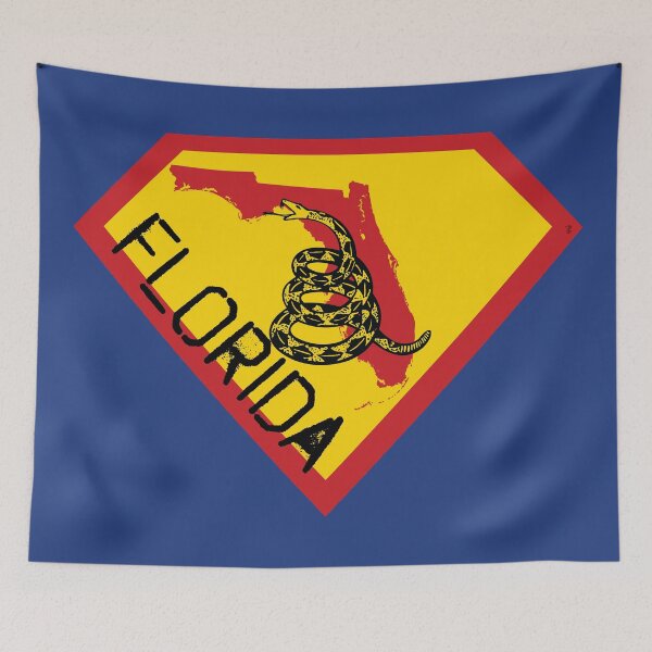 Item preview, FLORIDIAN  SHIELD - Freedom Is The Superpower -  Gadsden Snake Flag - Dont Tread On Me SUPERHERO FLORIDA spellout design designed and sold by pelagio.