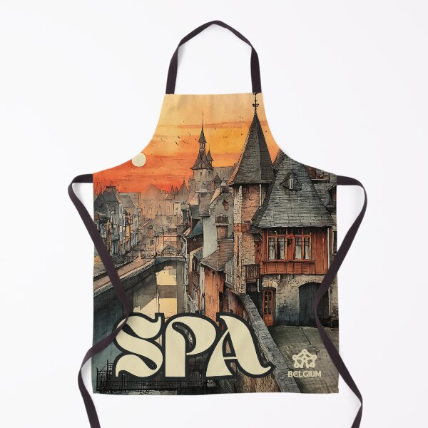 Item preview, Spa Belgium Vintage Architecture Poster – Healing City Wall Art designed and sold by TuncGK.