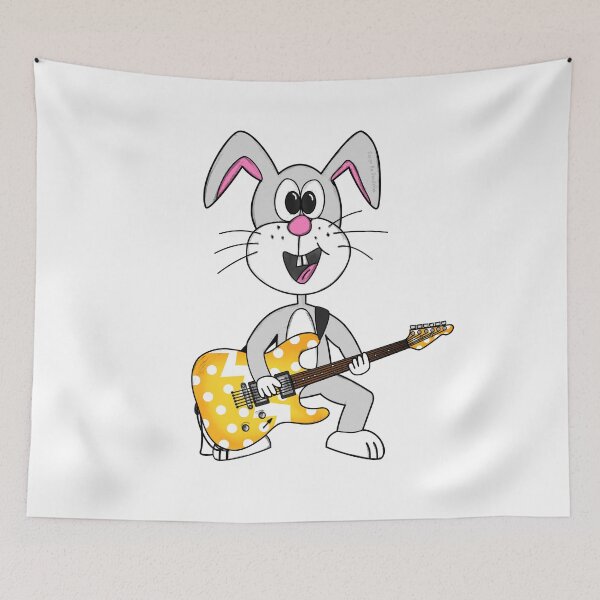 Item preview, Easter Bunny Playing Electric Guitar Guitarist Musician designed and sold by doodlerob.