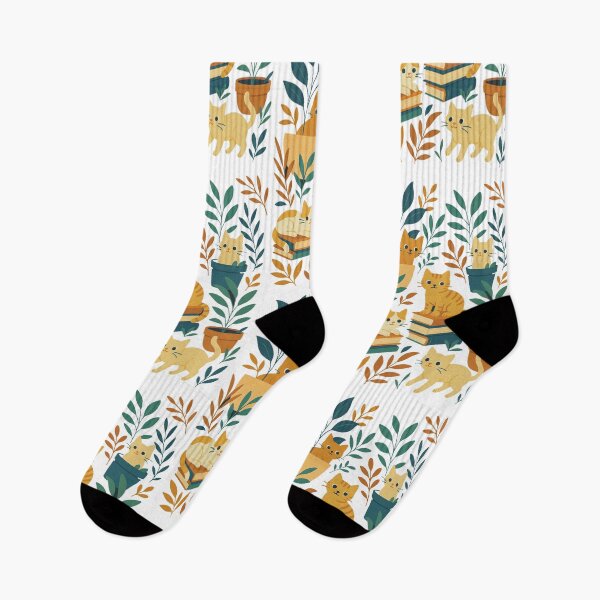 Item preview, Cats among plants and on books designed and sold by Mahilis.