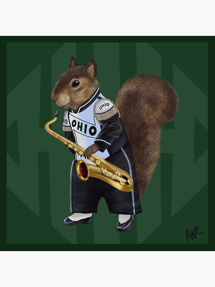 Thumbnail 4 of 4, Pillow, Saxophone Squirrel designed and sold by ValleyRamArts.
