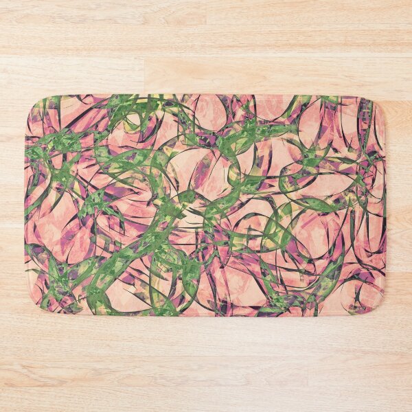 Item preview, Curls and Tangles Abstract in Green and Pinks designed and sold by Karen Simon.