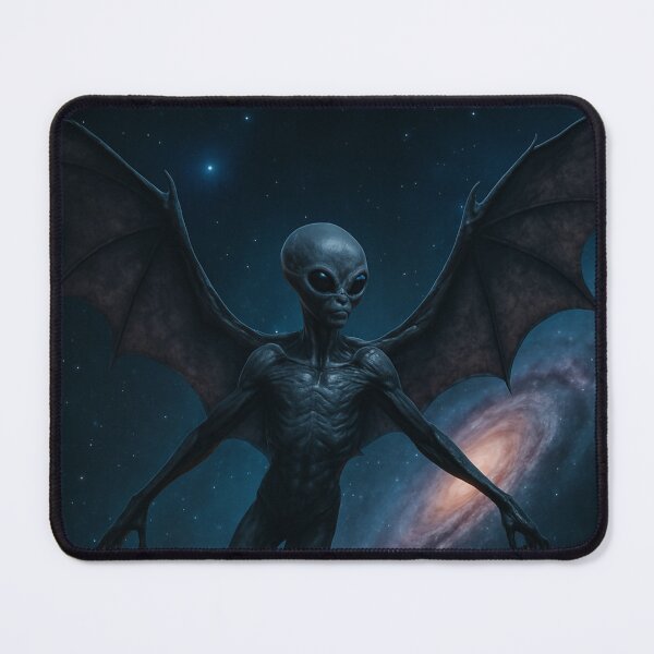Item preview, Realistic Flying Alien in Sci-Fi Cosmic Sky | Extraterrestrial Concept Art designed and sold by PrometheusStyle.