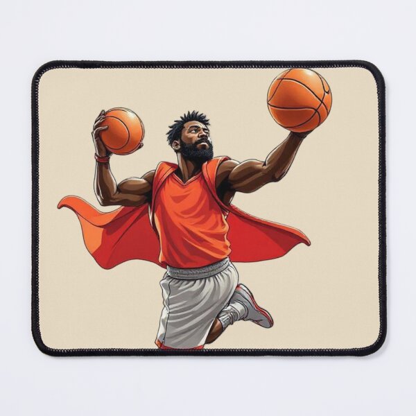 Item preview, African American Basketball Player holding 2 Basketballs designed and sold by binspired2shop.