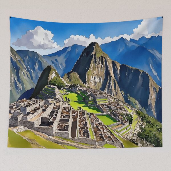 Item preview, Machu Picchu Peru Watercolor designed and sold by Magnolia Valley Art.