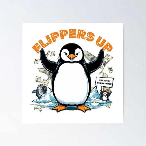 Item preview, Penguins Against Tariffs Flippers Up Classic T-Shirt designed and sold by puurfectcat.