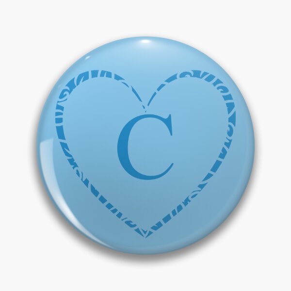Item preview, Cute Blue Heart & Monogram Letter "C" Charm designed and sold by WD-Artist.