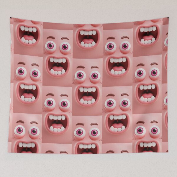 Item preview, Kawaii-style surprised face with glowing eyes designed and sold by amithachapa.