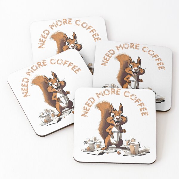 Item preview, Need More Coffee - Funny Squirrel designed and sold by MixedVibes Co..
