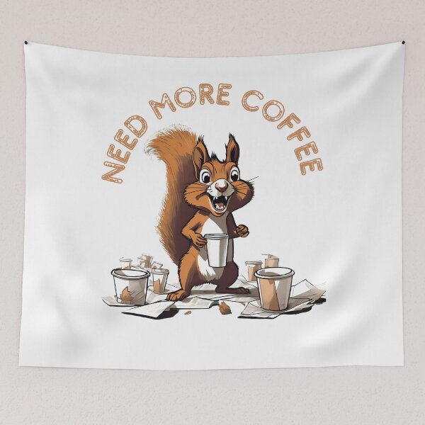 Item preview, Need More Coffee - Funny Squirrel designed and sold by MixedVibes Co..