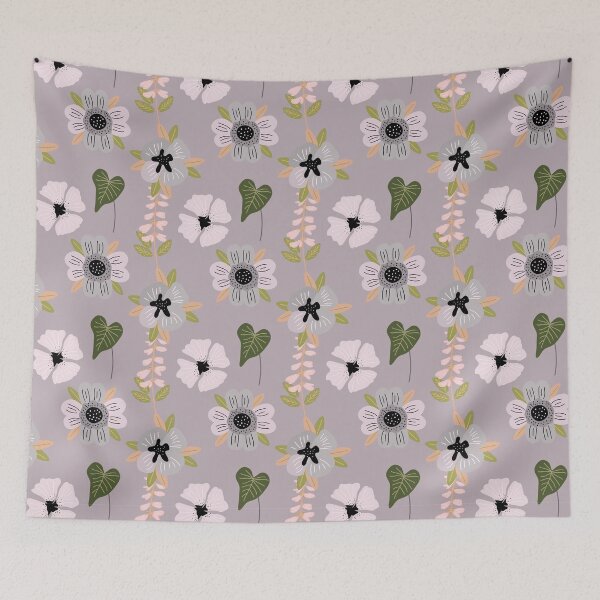 Item preview, Liliac floral pattern - white flowers, lake leaves and pink wildflowers - girly fairycore aesthetic designed and sold by Fantasy Cache.