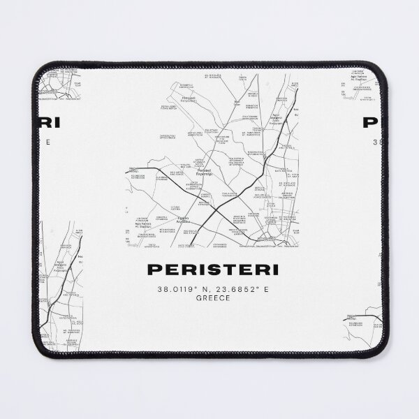 Item preview, Minimalist Black & White Peristeri, Greece City Map designed and sold by RM-Journey.