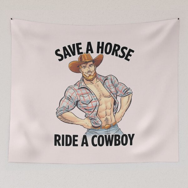 Item preview, Ride a Cowboy | Vintage Illustration | Gay Cowboy designed and sold by Mattk270.