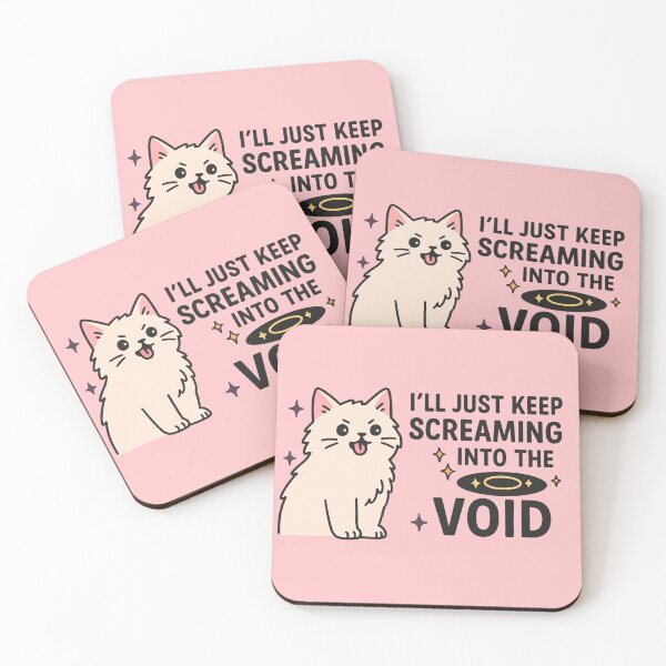 Item preview, Screaming Into the Void – Angry Cat Existential Crisis Art designed and sold by Feral & Stellar.
