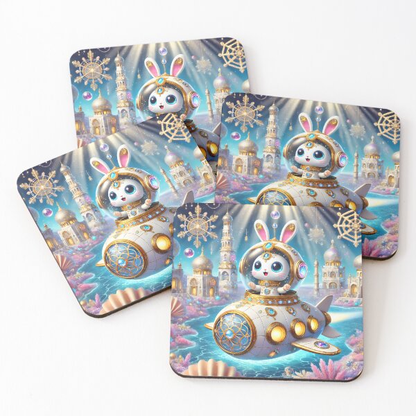 Item preview, A cute cyborg rabbit aboard a futuristic Nautilus 003L1P224TH7 designed and sold by OsirizyahDesign.