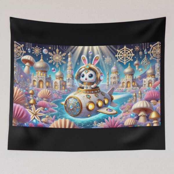 Item preview, A cute cyborg rabbit aboard a futuristic Nautilus 003L1P224TH7 designed and sold by OsirizyahDesign.