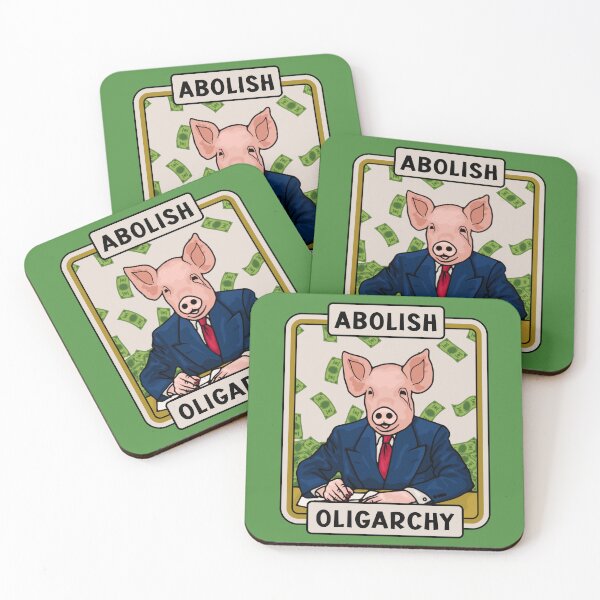 Item preview, Abolish Oligarchy Pig designed and sold by Unhinged Heather.