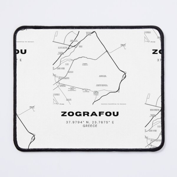 Item preview, Minimalist Black & White Zografou, Greece City Map designed and sold by RM-Journey.