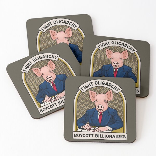 Item preview, Fight Oligarchy - Boycott Billionaires designed and sold by Unhinged Heather.
