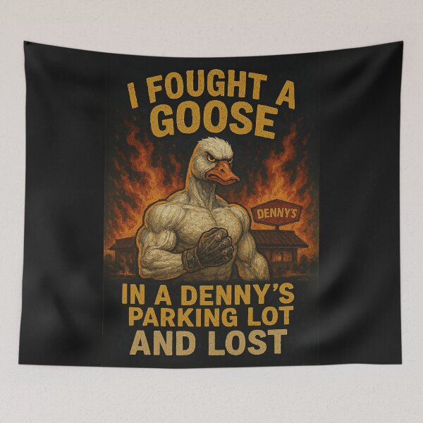 Item preview, I Fought a Goose in a Pancake Restaurant Parking Lot and Lost – Funny Weird Chaos Tee designed and sold by hitechmom.