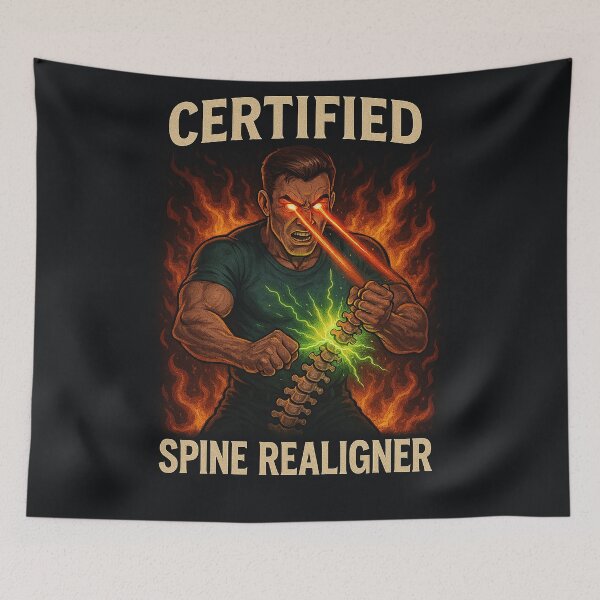 Item preview, Certified Spine Realigner – Laser-Eyed Chiropractor Chaos Art designed and sold by hitechmom.
