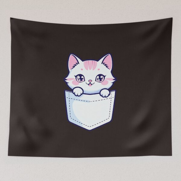 Item preview, Cute cat in pocket attractive cartoon design designed and sold by AliKwStore.