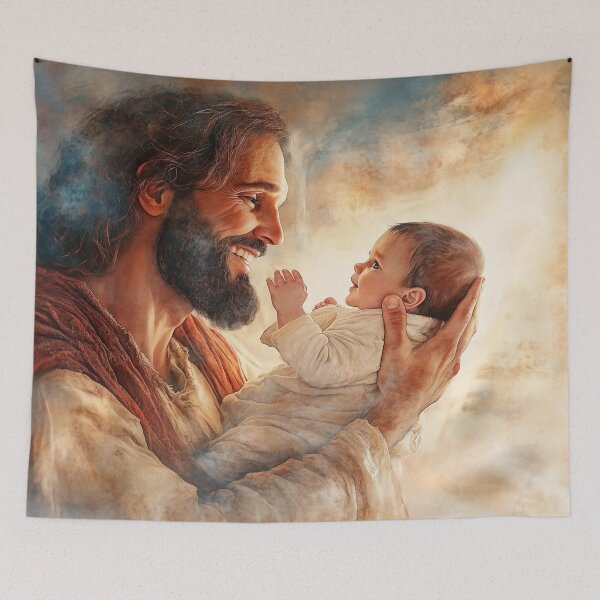 Item preview, Jesus Holding a Newborn designed and sold by Deborah McLain.