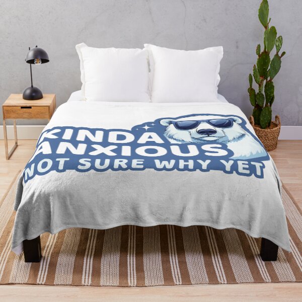 Vista previa del artículo con la obra «Un poco ansioso, aún no estoy seguro de por qué, oso polar», diseñado y vendido por MeowMint Studio.