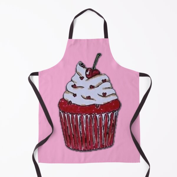 Aperçu de l'œuvre Cupcake aux cœurs rouges, cerise sur le dessus créée et vendue par Mr Mouse Design.
