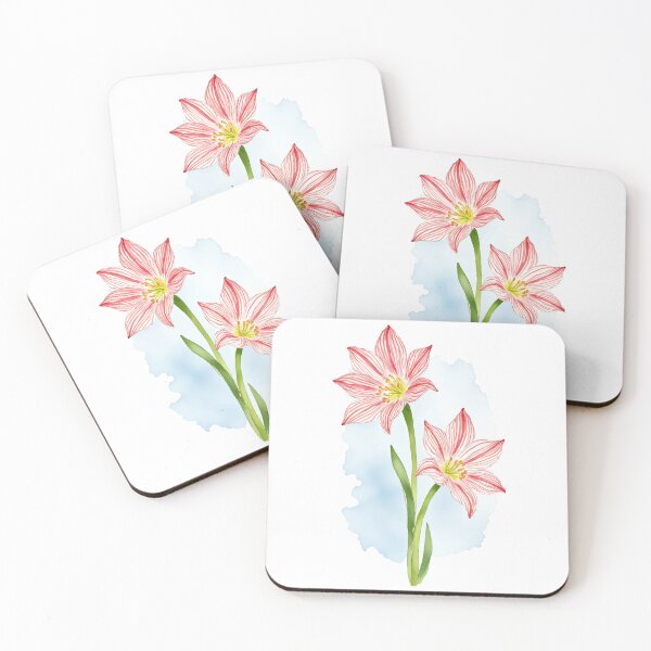 Item preview, Pink Amaryllis Flower Watercolor designed and sold by Magnolia Valley Art.