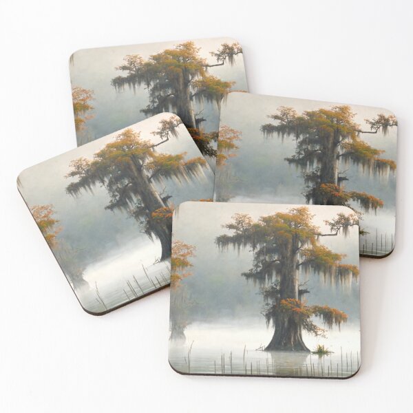 Item preview, Louisiana Cypress Swamp, Louisiana Art, Love Louisiana, Gift, Swamp, New Orleans, AI Art, Oil Painting Style, Frameable Art, Wallpaper designed and sold by GSizzle1.