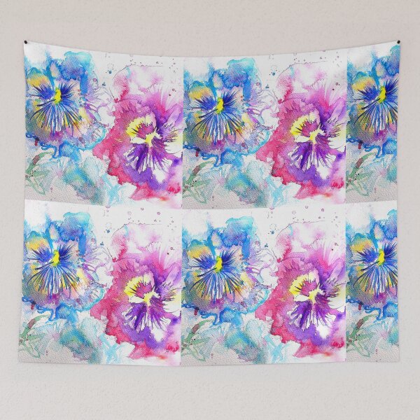 Item preview, Red, Purple and Blue Pansy Watercolor designed and sold by Sarah  Rajkotwala.