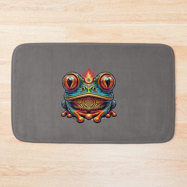 Item preview, Psychedelic Frog Art Print - Trippy Visionary Toad Design - Colorful Spiritual Decor - Fire Eyed Frog Shirt - Festival Vibe Wall Art designed and sold by DZignsbyJess.
