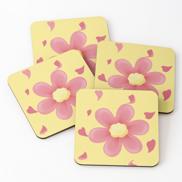 Item preview, Pink Flowers With Yellow Background | Spring | Floral Designs | Cute Pink | Girly Aesthetic designed and sold by twistedblogger.