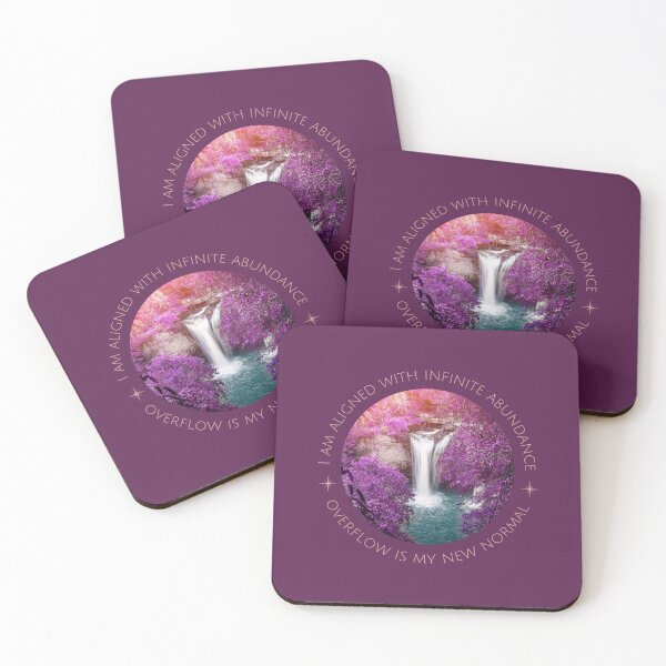 Item preview, I Am Aligned with Infinite Abundance | Waterfall & Purple Flower Overflow Affirmation Art designed and sold by LUV963.