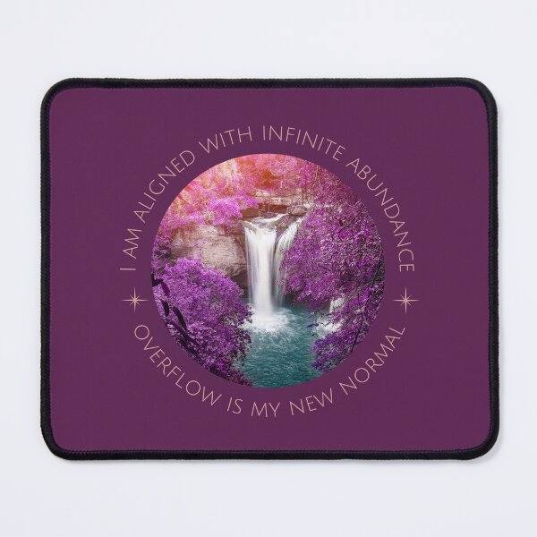 Item preview, I Am Aligned with Infinite Abundance | Waterfall & Purple Flower Overflow Affirmation Art designed and sold by LUV963.