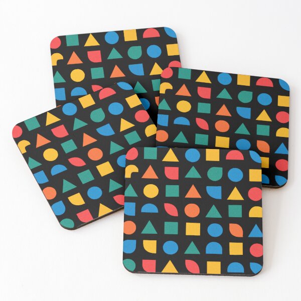 Item preview, Bold colorful shapes with black background, contemporary, fun designed and sold by karinasalwaszka.