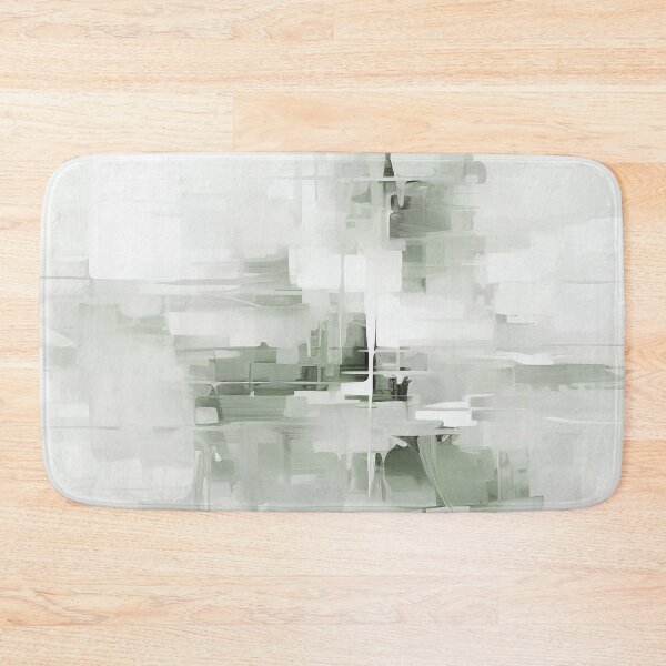 Item preview, Neutral Abstract Art Print, Modern Art, Sage Green and White Brushstrokes Art by Synplus designed and sold by synplus.