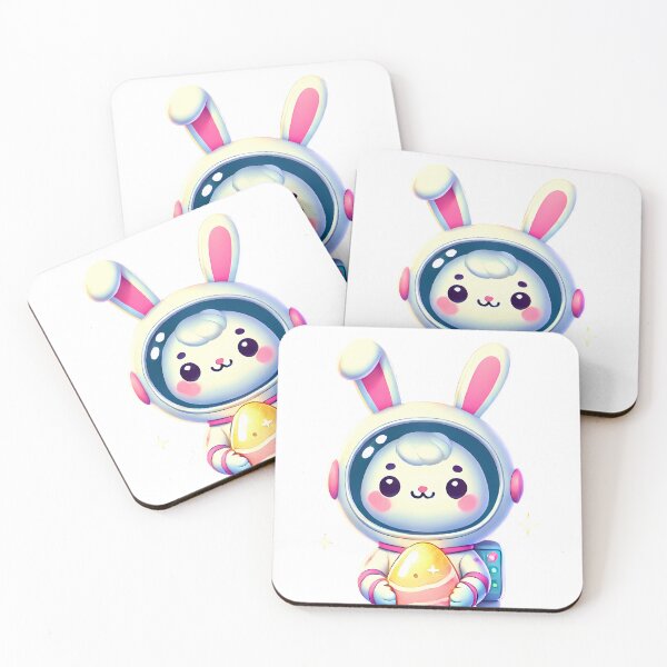 Item preview, Easter Space Bunny – Kawaii Astronaut with Egg designed and sold by MiniindY Pop.