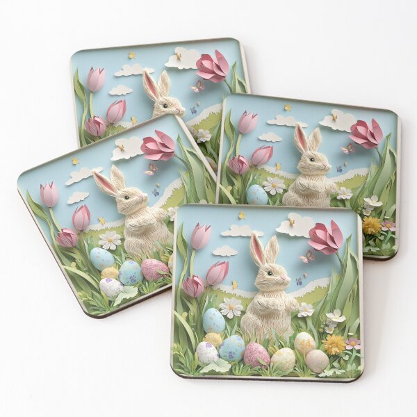 Item preview, Easter Dreams in Paper – A Delicate Bunny Wonderland designed and sold by VividDreamsArt.