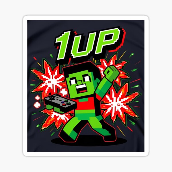 Item preview, Retro 1up player designed and sold by RetroPixelTees.
