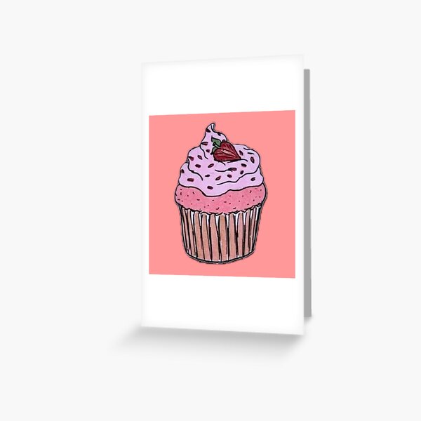 Item preview, Pink Strawberry Sprinkles Cute Cupcake designed and sold by Mr Mouse Design.