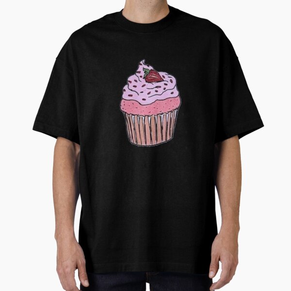 Vista previa del artículo con la obra «Lindo cupcake con chispas de fresa rosa», diseñado y vendido por Mr Mouse Design.